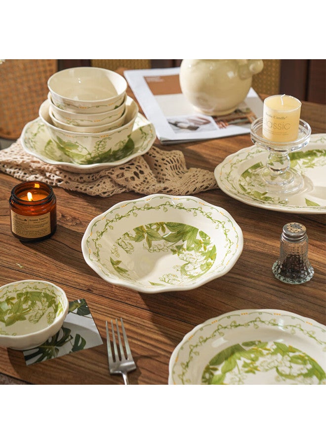 Shelly Chunlingyu Ceramic Tableware Underglaze Color Bowls Plates Gift Box Set 42-piece Six-person Premium Porcelain Dinnerware - Image 1