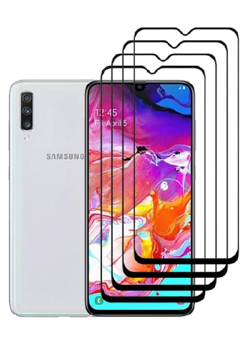 AINA 4 Pieces Tempered Glass Screen Protector 5D Designed For Samsung Galaxy A70 Full Glue Edge to Edge Full Screen Coverage And Bubble Free - Image 1