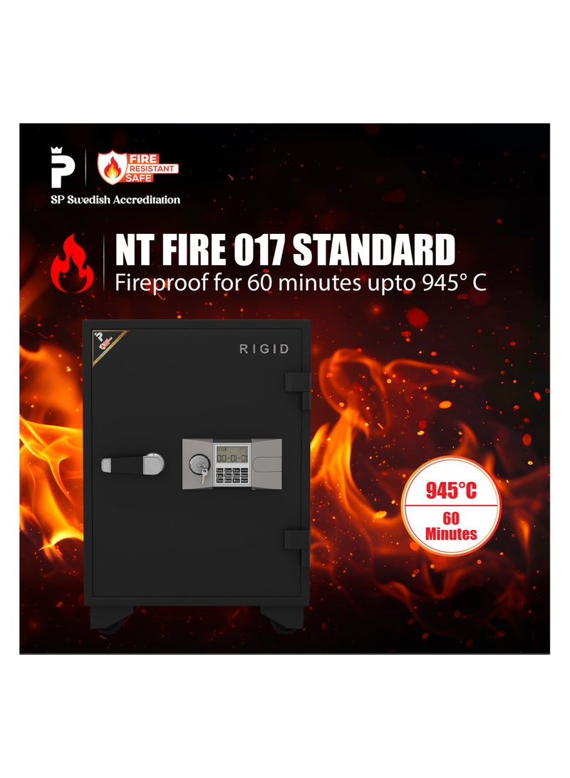 RIGID Fire Resistant Steel Safe with Digital & Key Lock, 100Kg  - Image 2