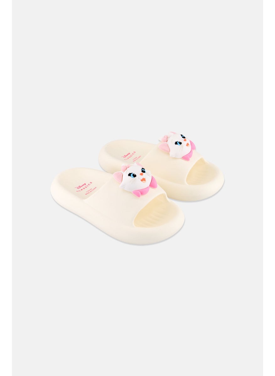 Disney Kids Girl Marie Slip On Slipper, White  - Image 1