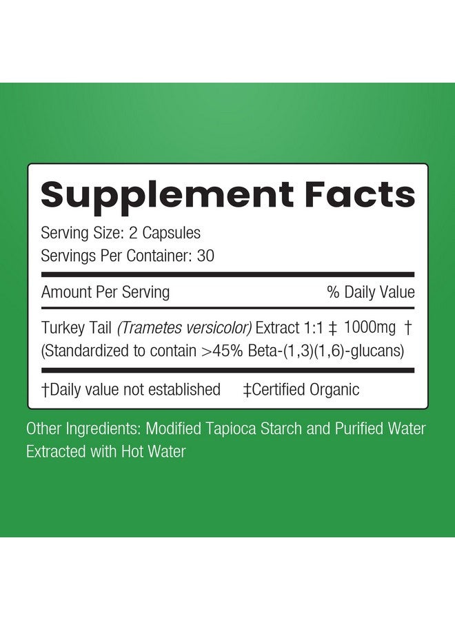 ENCAPSULATE Turkey Tail Capsules 1000mg - Premium Organic Fruiting Body 1:1 Extract - Adaptogen Mushroom Supplement for Digestive, Gut & Immune Support - Lab Tested & Max Bioavailability - 60 Count - Image 2