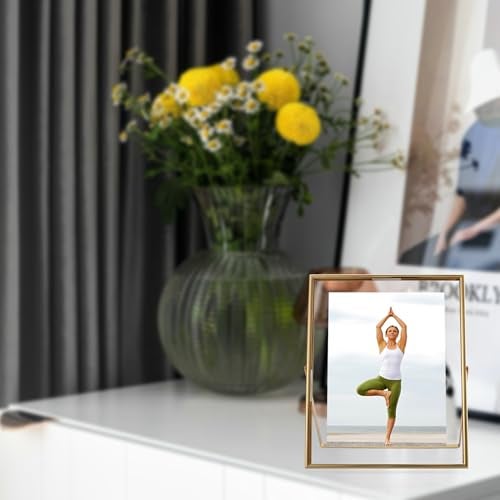 AhaGo Gold Floating Frame, 8"×10", 2 Set, Vertical, For Picture 7x9, 6x8, 5x7, Tabletop Shelf Photo Frames, Classy for Thanksgiving, Wedding or Birthday - Image 5