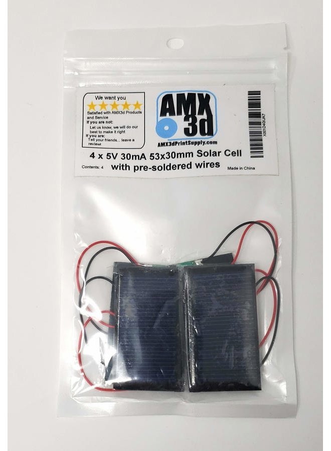 AMX3d Solar Panel, 5V 30mA, 53x30mm, 4 Pack, Gray, 1.5% Efficiency, Ideal for DIY Projects, Science Experiments, and Electronic Applications - Image 5