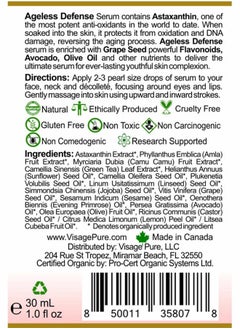Visage Pure Ageless Defense -Cellular Restorative Astaxanthin Face Serum -by Visage Pure-Astaxanthin and Resveratrol Antiaging Serum. Protects the Skin From Aging-Organic-Physician Formulated-Research Supported  - Image 4