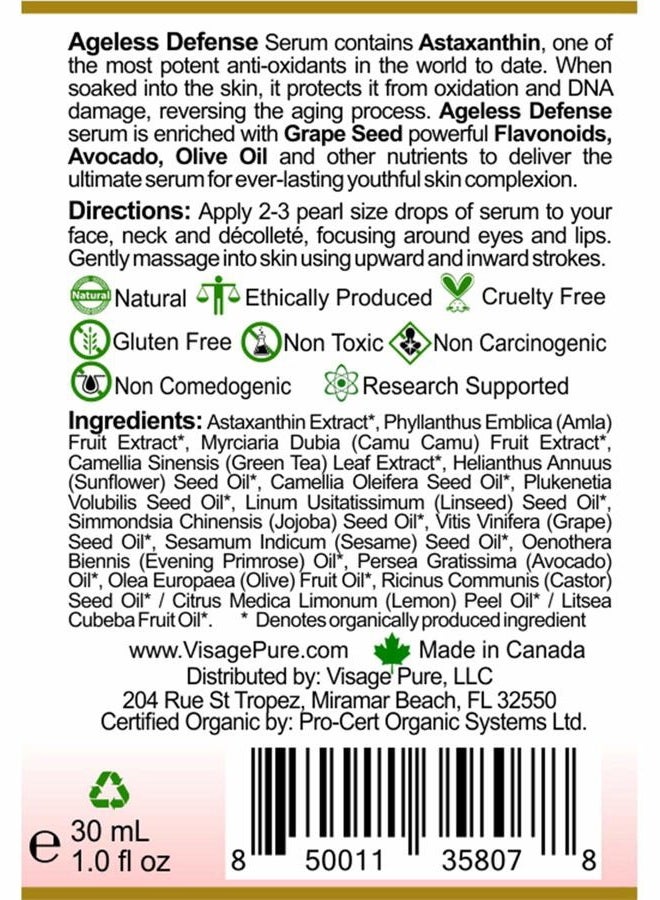 Visage Pure Ageless Defense -Cellular Restorative Astaxanthin Face Serum -by Visage Pure-Astaxanthin and Resveratrol Antiaging Serum. Protects the Skin From Aging-Organic-Physician Formulated-Research Supported  - Image 4