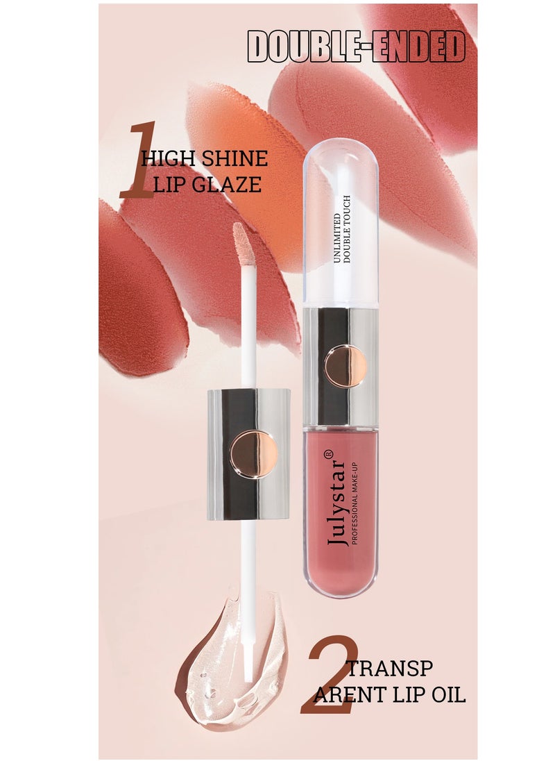 Julystar Double-Ended Lip Gloss – High Shine Glaze & Transparent Lip Oil  - Image 2