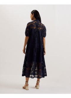 Ted Baker Xativa Laced Midi Shirt Dress With Puff Sleeve  - Image 2