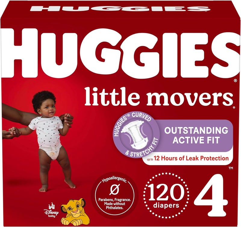 HUGGIES حفاضات هاجيز ليتل موفرز مقاس 4 - 120 قطعة - Image 1