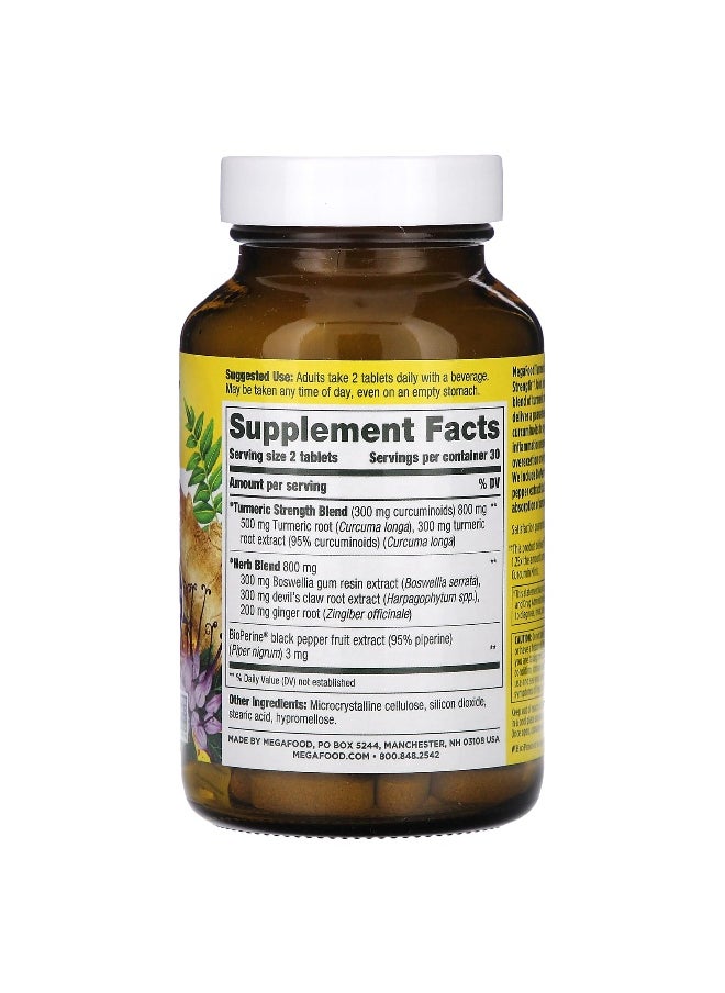 MegaFood MegaFood, Turmeric Curcumin, Extra Strength, Joint, 60 Tablets  - Image 2