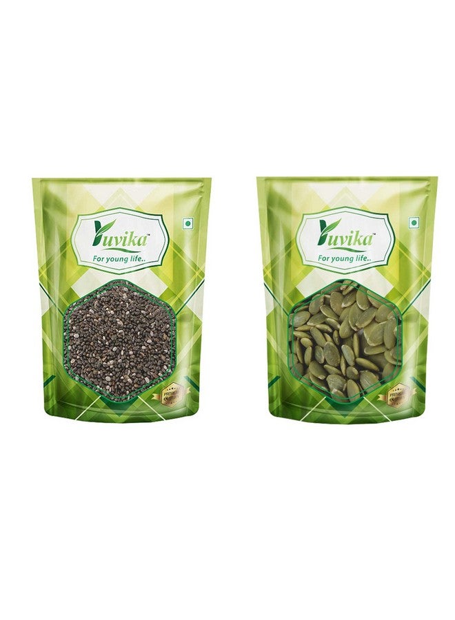 YUVIKA Combo Chia Seeds & Pumpkin Seeds 500 Grams (250 Grams Each) - Image 1