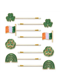 YAHPERN 812PCS StPatricks Day Hair Clips for Women Glitter Shamrock Hat Lucky Leaf Hairpins StPatricks Day Hair Accessories Irish Holiday Party Favors 