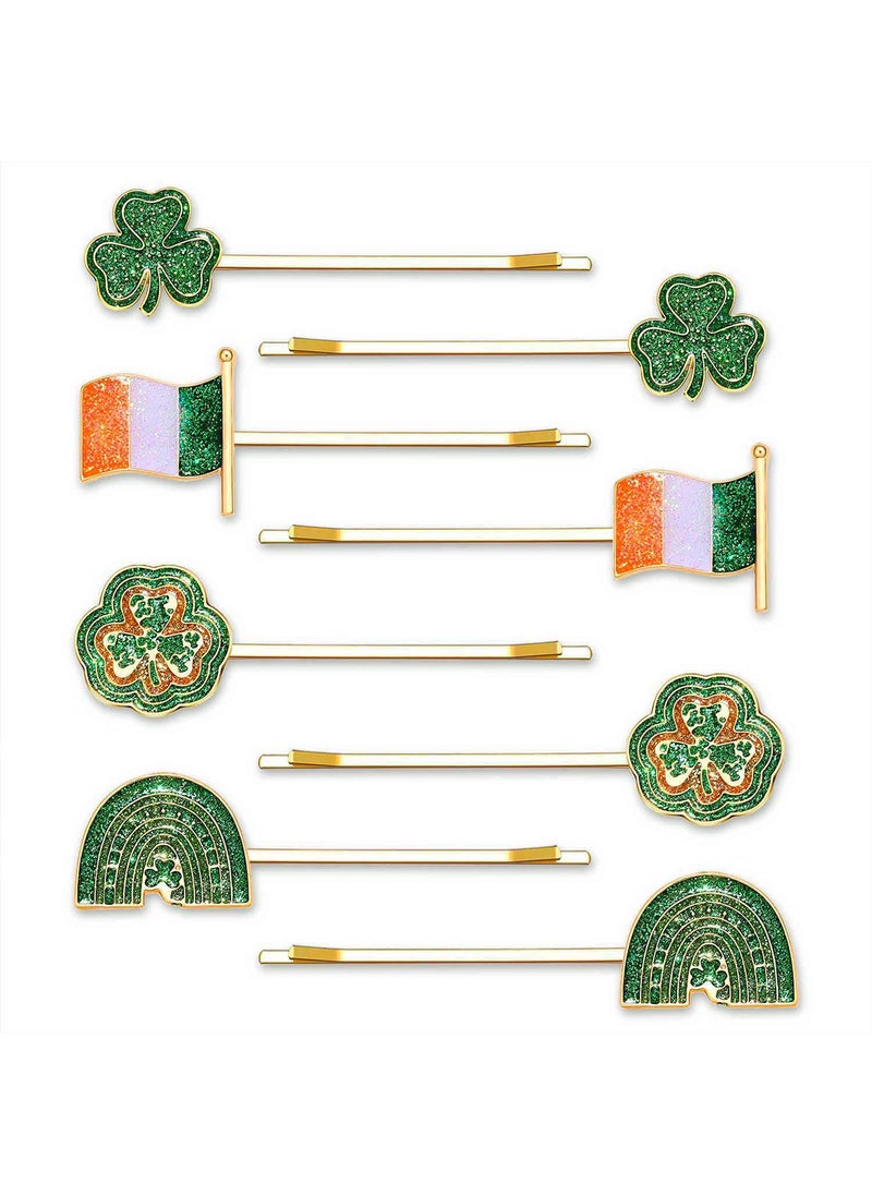YAHPERN - 812PCS StPatricks Day Hair Clips for Women Glitter Shamrock Hat Lucky Leaf Hairpins StPatricks Day Hair Accessories Irish Holiday Party Favors - Image 1
