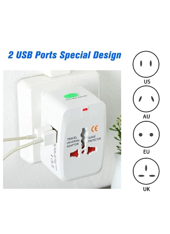 MIRFA - Global Connect Pro: Universal Travel Adapter With USB Ports - for Asia, Europe, UK, AUS, and USA - All-in-One International Wall Charger - Image 1
