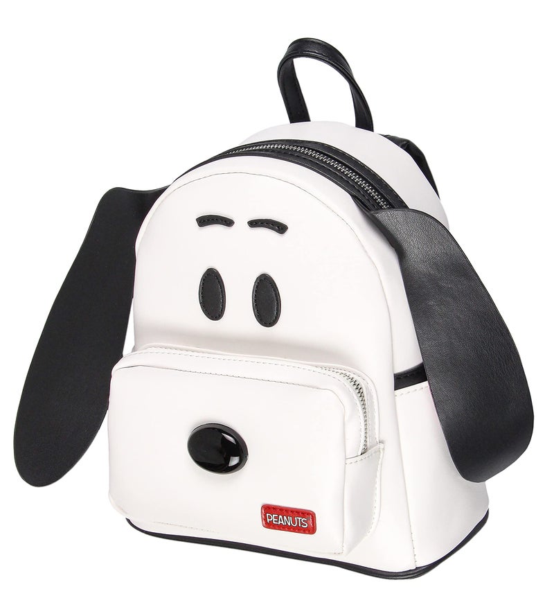 INTIMO Peanuts Classic Comic Character Face Snoopy Zippered Mini Small Backpack Bag - Image 2