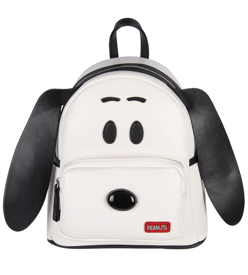 INTIMO Peanuts Classic Comic Character Face Snoopy Zippered Mini Small Backpack Bag - Image 1
