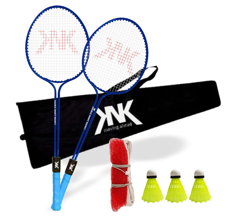 KNK Double Shaft Iron Body Badminton Racket With Badminton Net One Piece Full Cover (3 Shuttle+ Badminton Net), Multicolor - Image 5