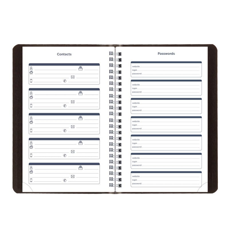 BluelineÂ® Essential Academic Weekly/Monthly Planner, 13 Months, July 2025 to July 2026, Twin-Wire Binding, Soft Vicuana Cover, 8" x 5", Black (CA101.BLK-26) - Image 5
