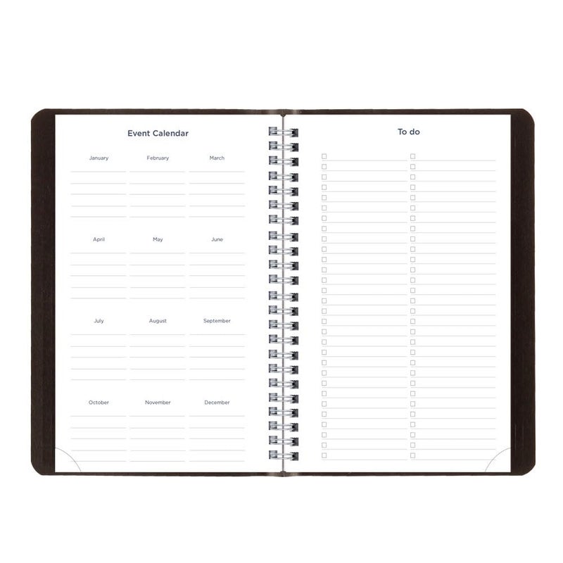 BluelineÂ® Essential Academic Weekly/Monthly Planner, 13 Months, July 2025 to July 2026, Twin-Wire Binding, Soft Vicuana Cover, 8" x 5", Black (CA101.BLK-26) - Image 4