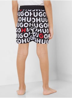 HUGO Kids Aop Logo Swim Shorts  - Image 3