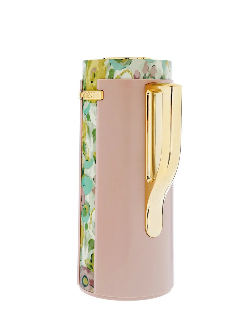 Alsaif Gallery Everest Widad Thermos, rose pattern, 1 liter, thermal glass inner shell, plastic outer shell - brown - Image 3
