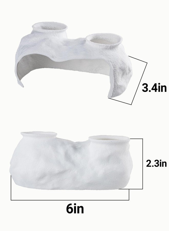 ORBIDYN Dual-Entrance Rock-Texture Cave - Fish Tank Shelter & Aquarium Decor with 2 Tunnels, 6×3.4×2.3in (White) - Image 5