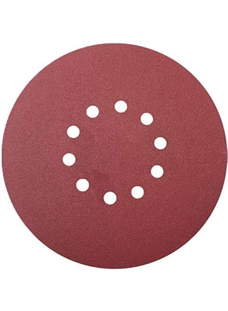 iBELL (10Pcs Pack) Sanding Disc 225mm (9") for IBELL Drywall Sander DS25-80 with 10 Holes for Dust Vacuum 100 Grit - Image 1