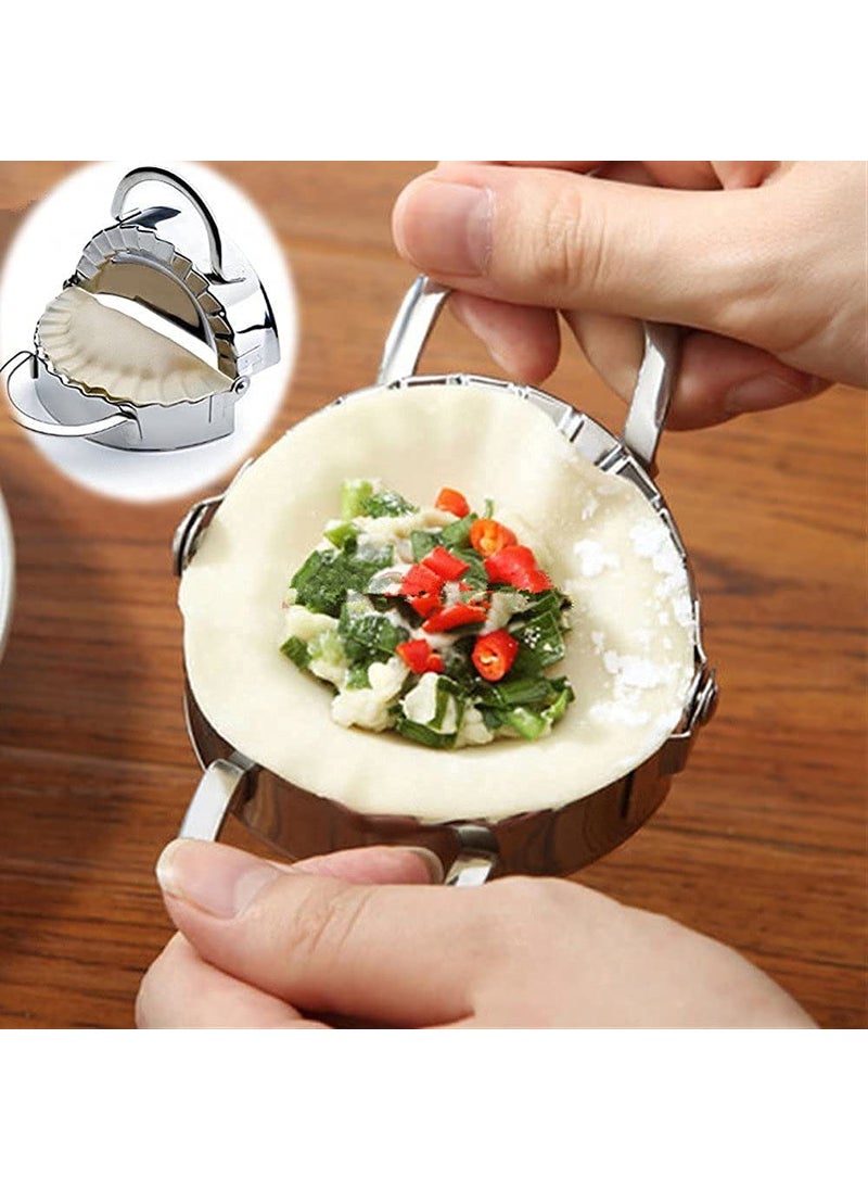 BLISS START BLISS START 2 in 1 Dumpling Maker Ghughra Momos Maker Machine Skin Press Mould for Gujiya Ghughra Mould MachineKitchen Dumpling Making Tool with Dumpling Puri Maker Momo Maker Stainless Steel  - Image 4