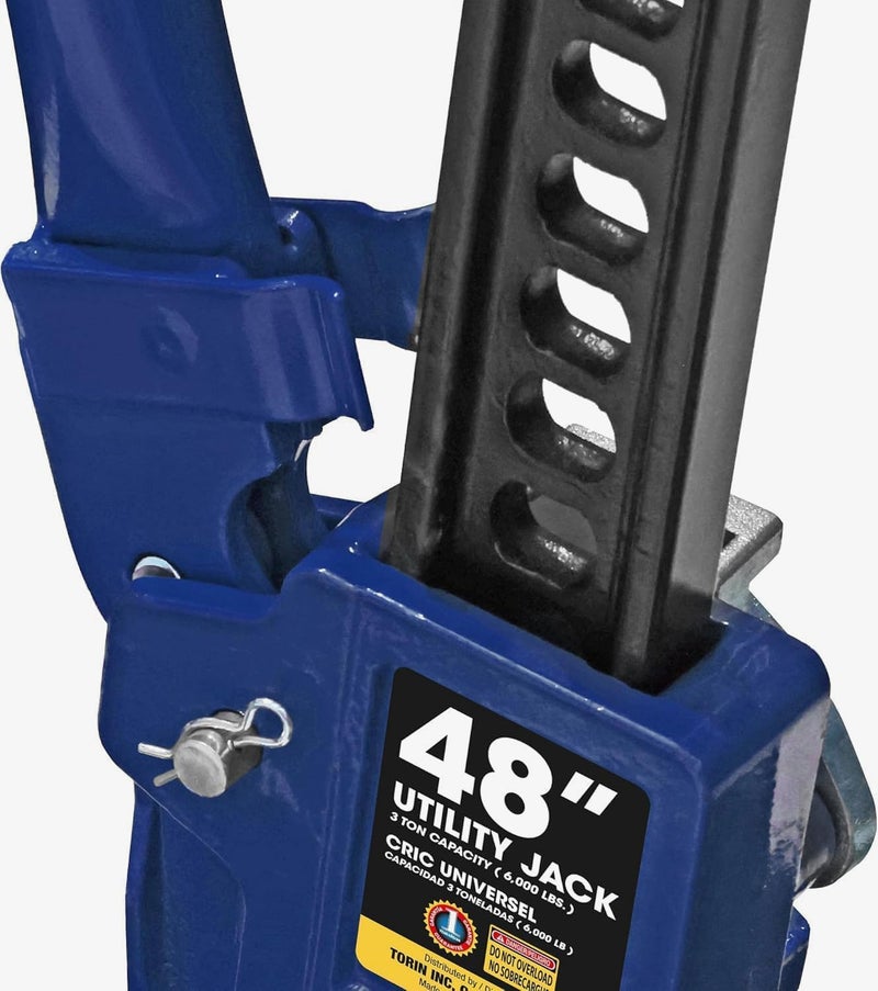 BIG RED ATR6501UR Torin 48" Ratcheting Off Road Utility Farm Jack: 3 Ton (6,000 lb) Capacity, Blue - Image 5