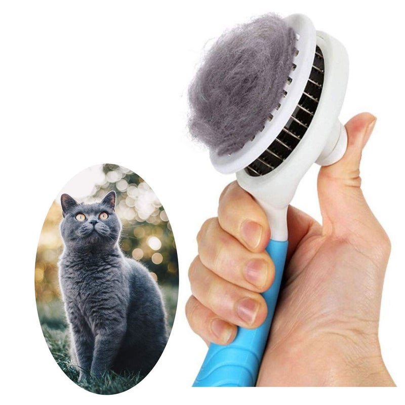 itPlus Cat Grooming Brush, Pets Skin Friendly Self Cleaning Slicker Brushes for Shedding Massage Dogs Cats Hair Gentle Remove Loose Undercoat with Long or Short Hairs for All Fur Type- UPGRADED - Image 1