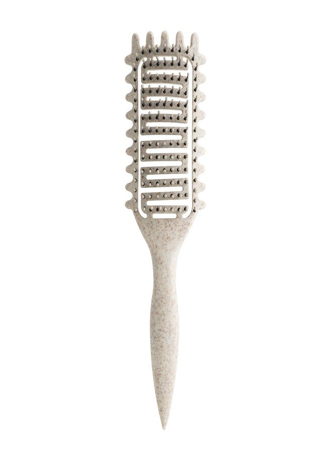 Yingbtr Curl Defining Brush for Curly Hair, Vented Detangling Hair Brush for Wet and Dry Styling, Curved Brush for Shaping and Smoothing Curl Clumps, Lightweight Hair Brush （Beige） - Image 1