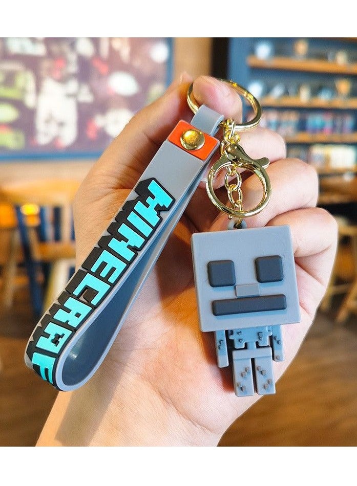 ماين كرافت ميدالية مفاتيح لشخصية الهيكل العظمي من سلسلة العاب ماين كرافت تصميم عصري لهواة الألعاب - Image 1