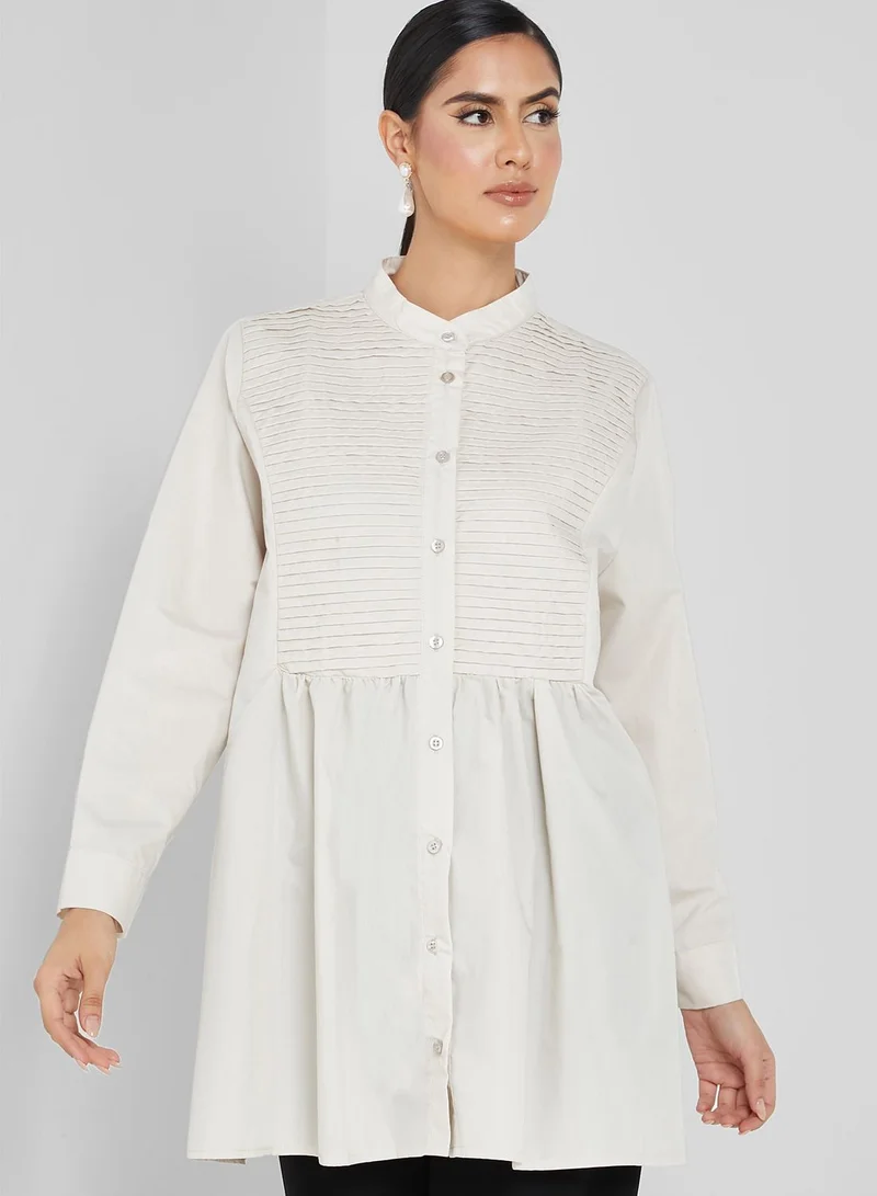 Desert Cove Pintucked Button Detail Shirt