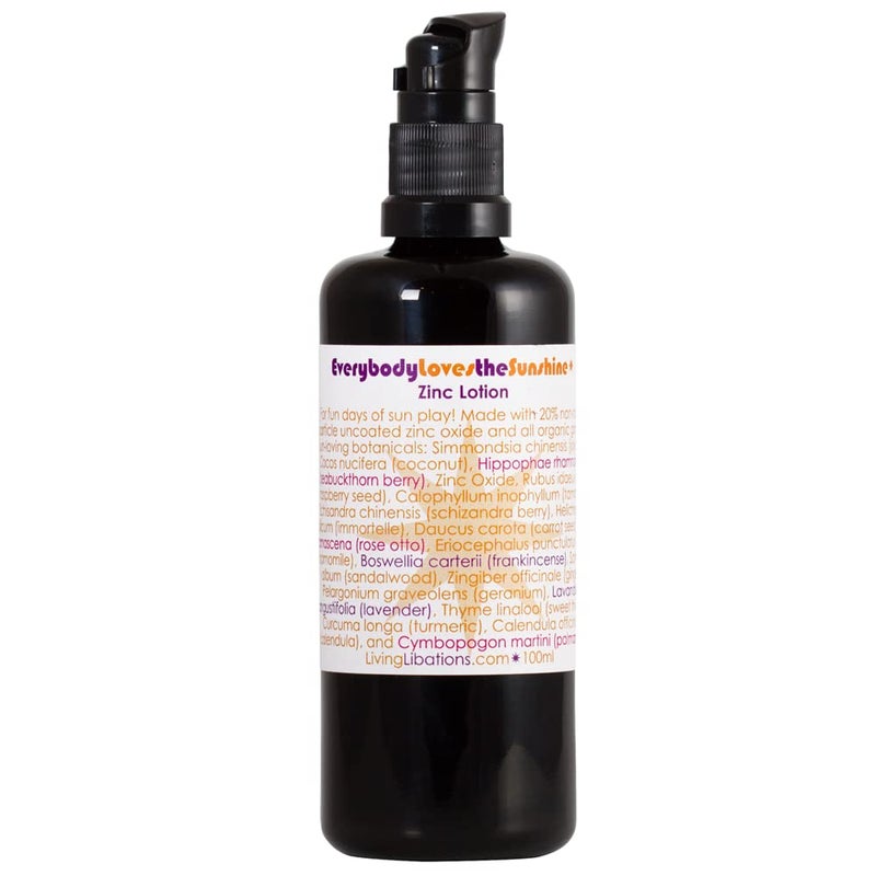 LIVING LIBATIONS  Organic Everybody Loves The Sunshine Body Lotion With Zinc  Natural PlantBased Clean Beauty 34 fl oz 100 mL
