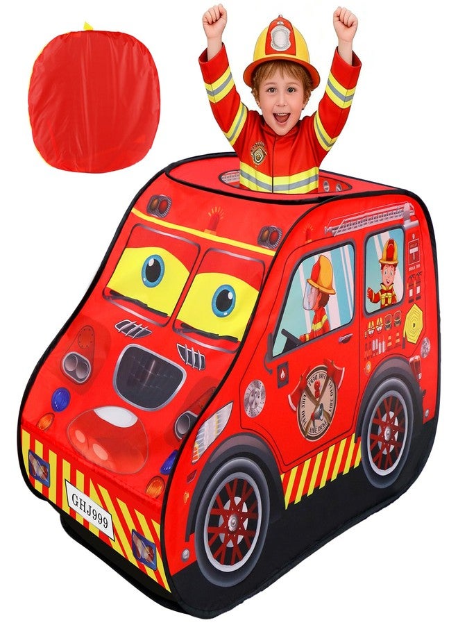 jiangcha Pop Up Play Tent for Toddlers Boys Kids, Foldable Indoor Outdoor Playhouse Tent, Best Birthday Gift Toys for 2 3 4 5 Year Old Boys Girls（Fire Truck） - Image 1