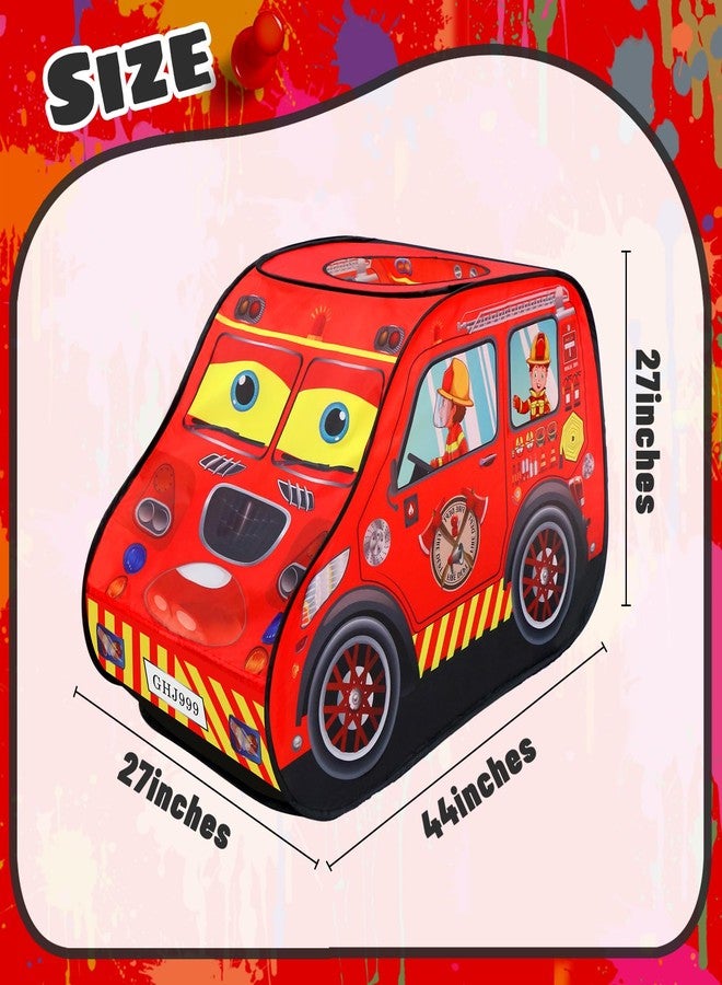 jiangcha Pop Up Play Tent for Toddlers Boys Kids, Foldable Indoor Outdoor Playhouse Tent, Best Birthday Gift Toys for 2 3 4 5 Year Old Boys Girls（Fire Truck） - Image 2