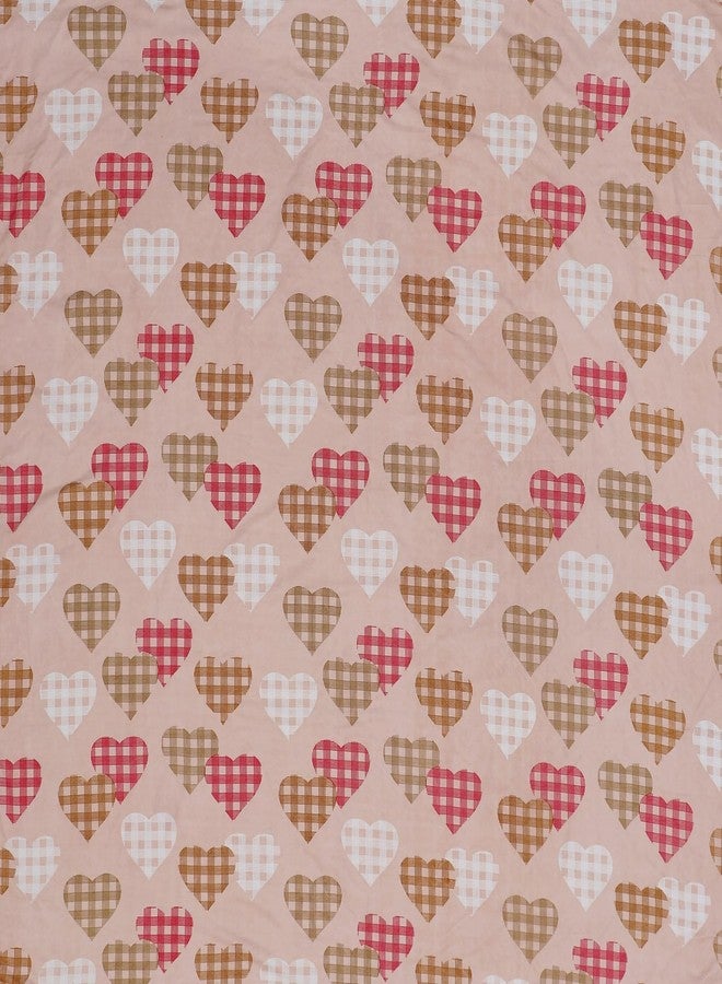 DECORUM Cream Heart Design Bedsheet with 2 Pillow Cover 90 X 90 Inch - Image 3