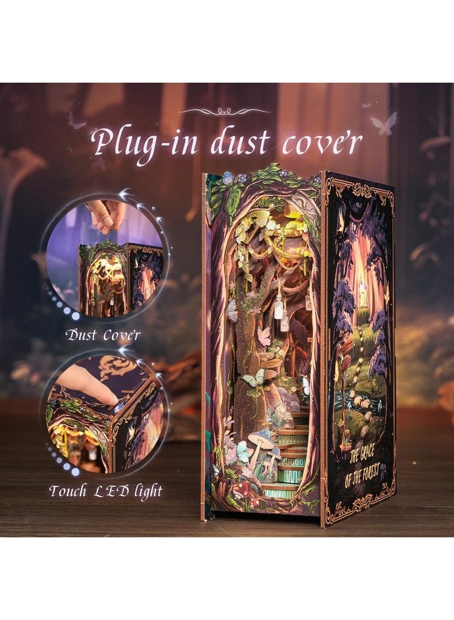 كيوت بي مجموعة ركن الكتب - مجموعة بيت الدمية المصغرة التي يمكنك صنعها بنفسك للبالغين والمراهقين، مجموعة بناء ركن الكتب الخشبية ثلاثية الأبعاد، ديكور رف الكتب، هدايا للعائلة والأصدقاء (نعمة الغابة) - Image 5