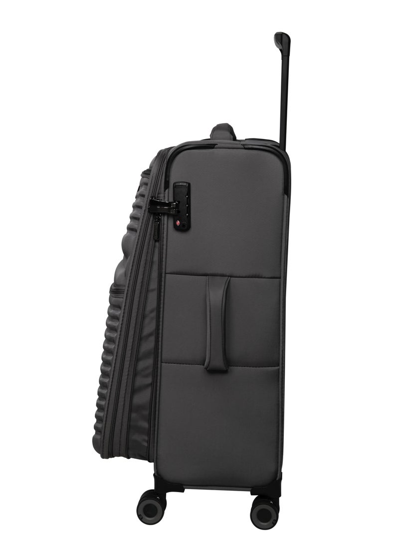 it Luggage it luggage UPPER LITE Precursor, Unisex Polyester Material Soft Case Luggage, 8x360 degree Spinner Wheels, Expandable Trolley Bag, Telescopic Handle, TSA lock, 12-2883B08, Size Large, Color Charcoal  - Image 2