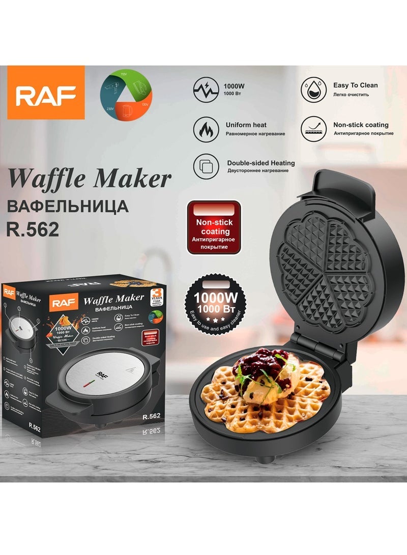 آر إيه أف ماكينة صنع الوافل للتدفئة المنزلية على الوجهين، ماكينة الإفطار متعددة الوظائف، ماكينة الخبز - Image 2