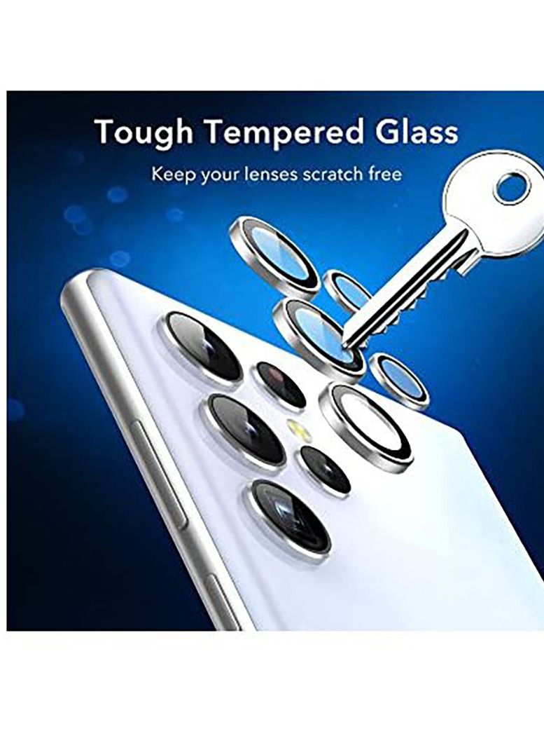 lens For Samsung Galaxy S23 Ultra Camera Protector Lens With Clear Tempered Glass Camera-Silver - Image 4
