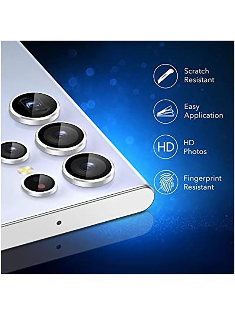 lens For Samsung Galaxy S23 Ultra Camera Protector Lens With Clear Tempered Glass Camera-Silver - Image 3