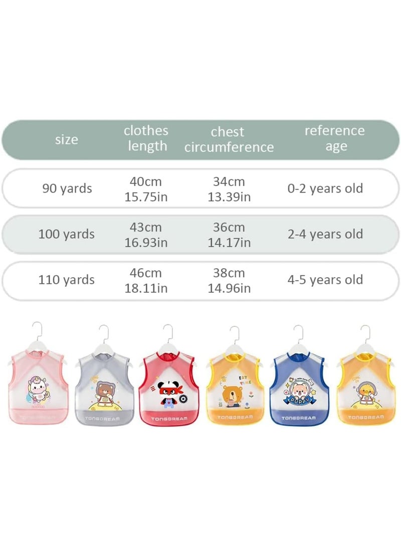SOLARAE Adjustable Kids Bib, 6 Pack Toddler Bibs for Age 0-4 Kids, Silicone Bibs for Baby Girls or Boys, Adjustable Waterproof Bib, Multifunctional Bibs for Feeding, Teething Drooling - Image 2