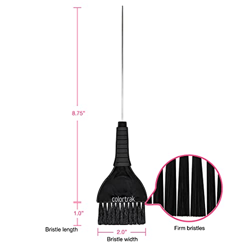 Colortrak Duo Color Brush, Pin Tail Ideal For Sectioning, Firm Straight Bristles, Ergonomic Rubber Grip, Contoured Thumb Groove To Prevent Fatigue, Easy To Clean, Black - Image 4