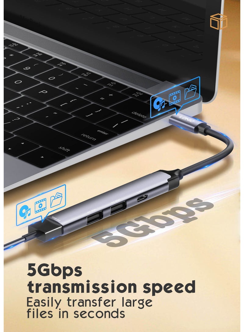 ريبنيو محطة محور USB-C 4 في 1، محول صغير، محطة إرساء للكمبيوتر المحمول - Image 5