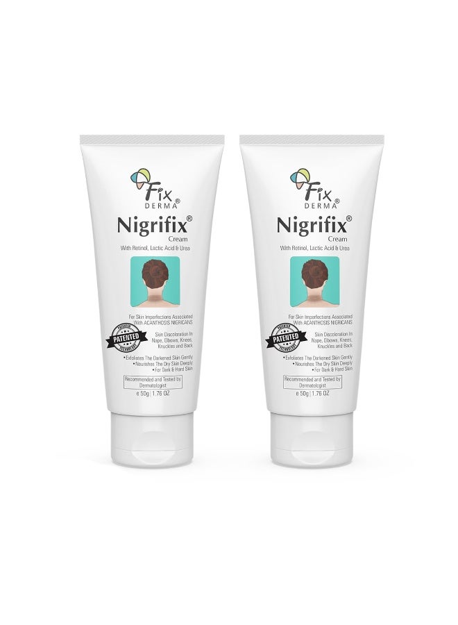 Fixderma Nigrifix Cream for Acanthosis Nigricans with Lactic Acid | For Dark Body Parts like Neck, Ankles, Knuckles, Armpits, Thighs & Elbows | Exfoliant - 50g (Pack of 2) - Image 1