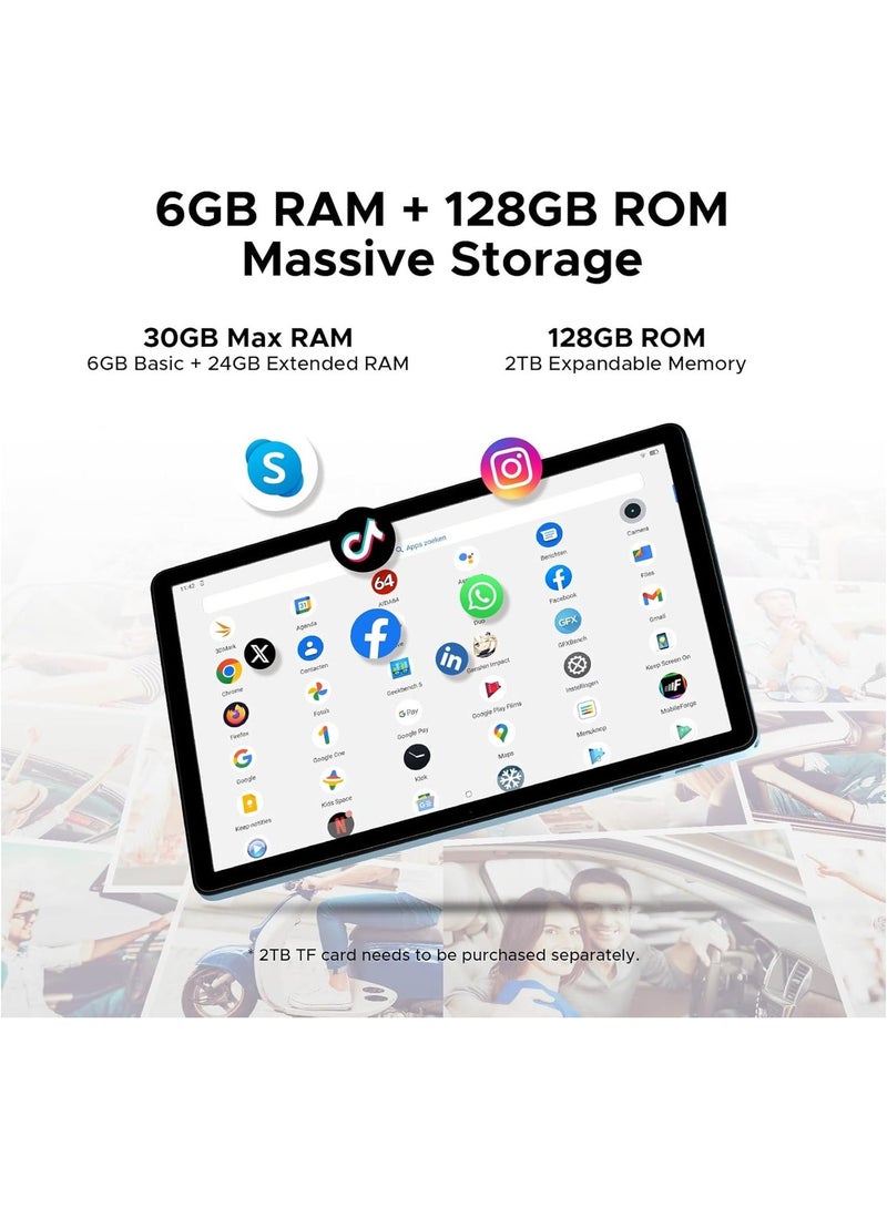 دوجي تابلت DOOGEE Tab A9 Pro+ بنظام أندرويد، شاشة IPS HD مقاس 11 بوصة 90 هرتز، معالج Unisoc T7200 ثماني النواة، 30 جيجابايت رام، 128 جيجابايت تخزين، أسود أورورا - Image 3