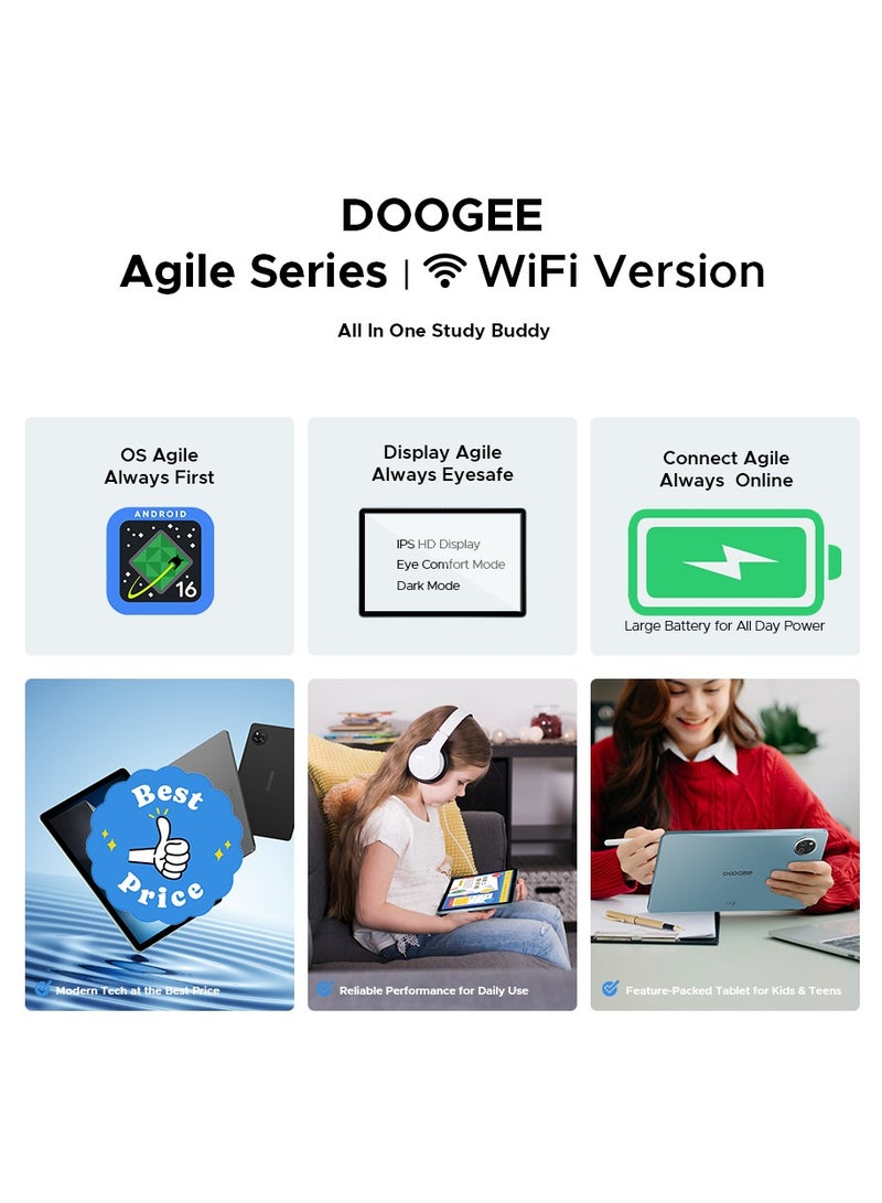 دوجي تابلت DOOGEE Tab A9 Pro+ بنظام أندرويد، شاشة IPS HD مقاس 11 بوصة 90 هرتز، معالج Unisoc T7200 ثماني النواة، 30 جيجابايت رام، 128 جيجابايت تخزين، أسود أورورا - Image 5