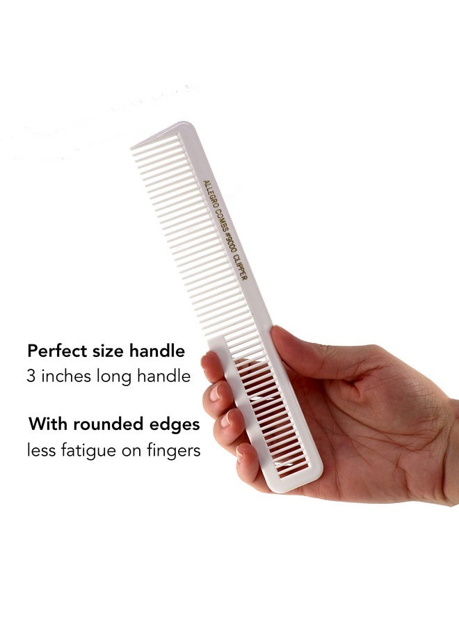 Allegro Combs Allegro Combs 9000 Clipper Cutting Combs Blending Combs Fading Combs 6 Pk. (White)  - Image 5