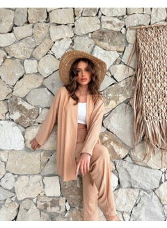 Escbutik Women's Elastic Waist Wrapped Fabric Trousers Kimono 2 Piece Set  - Image 2