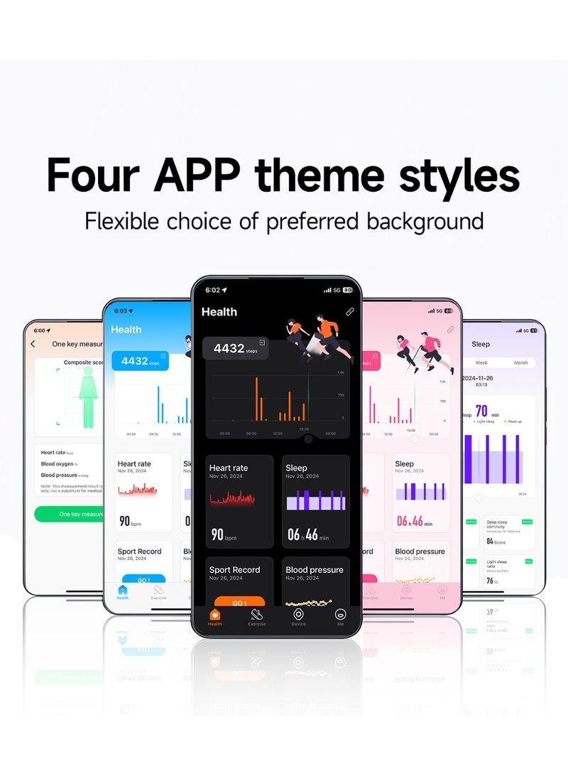 Women's Smart Bracelet for Sports,Fitness & Activity All Day Monitoring, Waterproof Lightweight Sports Tracker,GPS Running Trajectory,Multi-data Analysis Smart Band,Two Pink Replaceable Straps